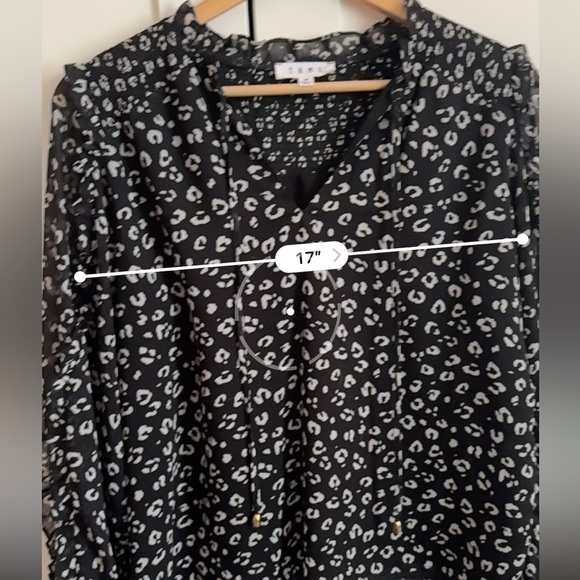 Anthropologie THML Leopard Print Sheer Long Sleeve Blouse size Medium - Picture 4 of 7